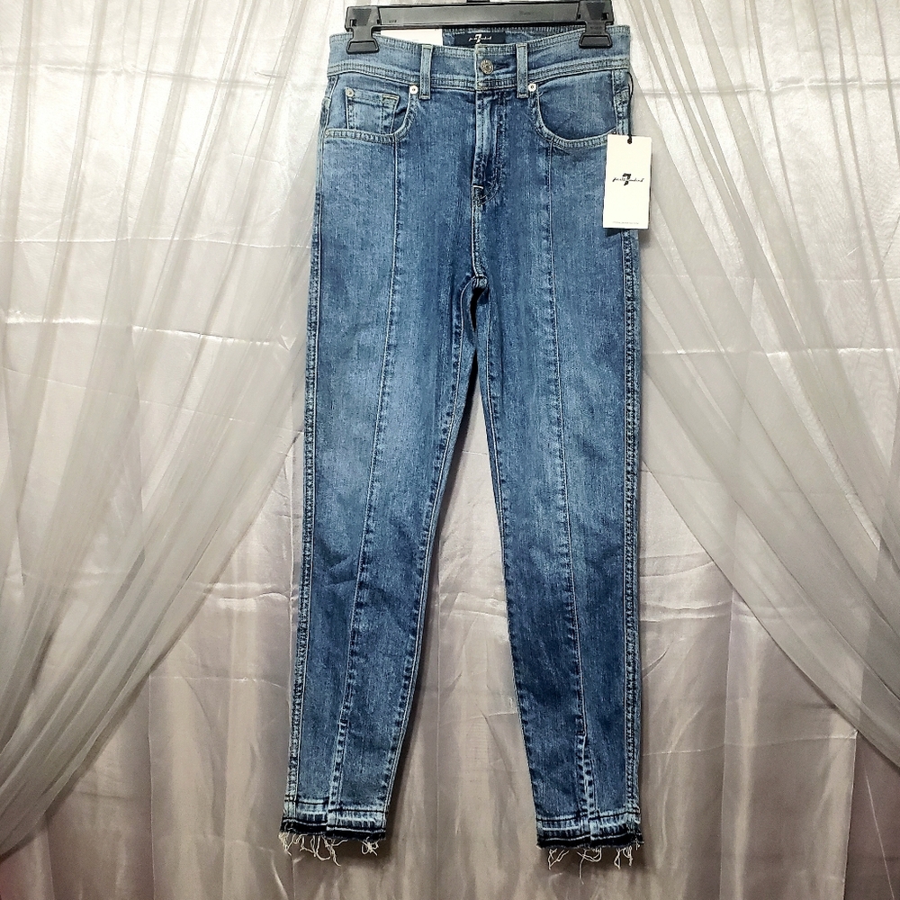 7FAM Sz 25 NWT The Ankle Skinny Super Skinny - Picture 2 of 12